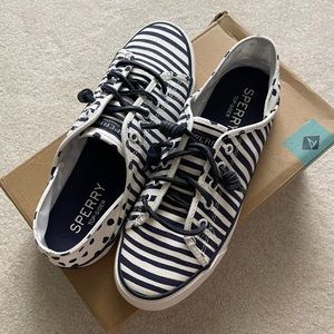 NEW!!! In box Sperry blue & white top-siders